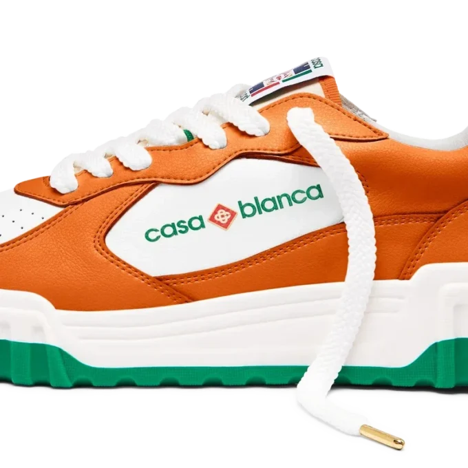 Womens Court Orange & White Sneaker