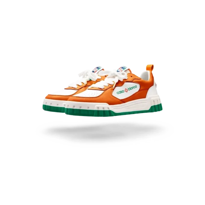 Womens Court Orange & White Sneaker