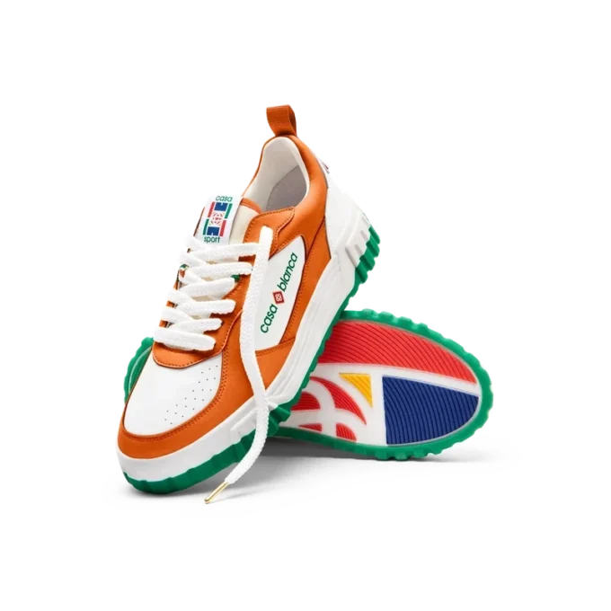Womens Court Orange & White Sneaker