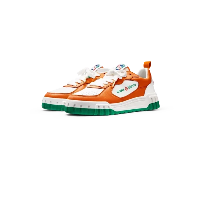 Womens Court Orange & White Sneaker