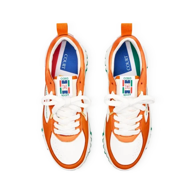 Womens Court Orange & White Sneaker