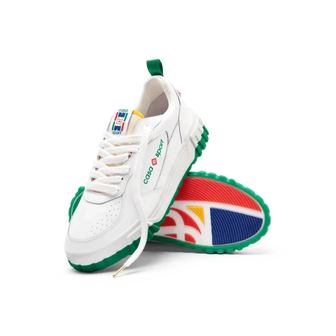 Mens Court White & Green Sneaker Mens Court White & Green Sneaker