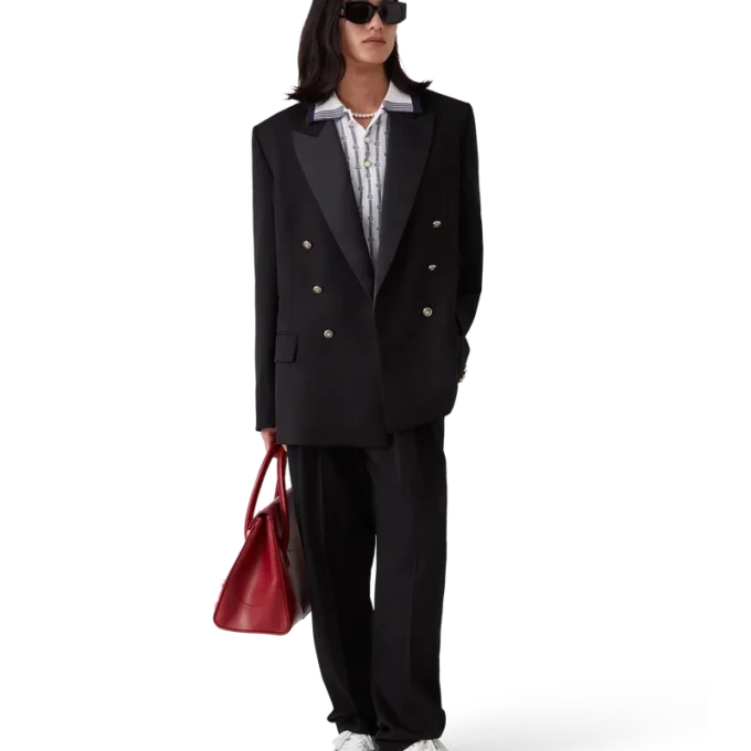 Wool Five Pleat Tailored Trousers Wool Five Pleat Tailored Trousers
