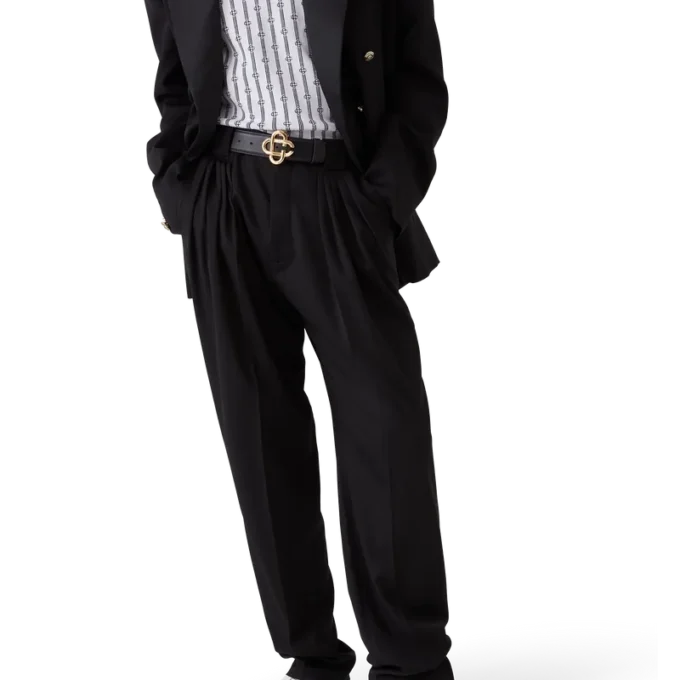 Wool Five Pleat Tailored Trousers Wool Five Pleat Tailored Trousers