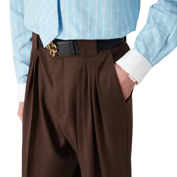 Wool Five Pleat Trousers Wool Five Pleat Trousers