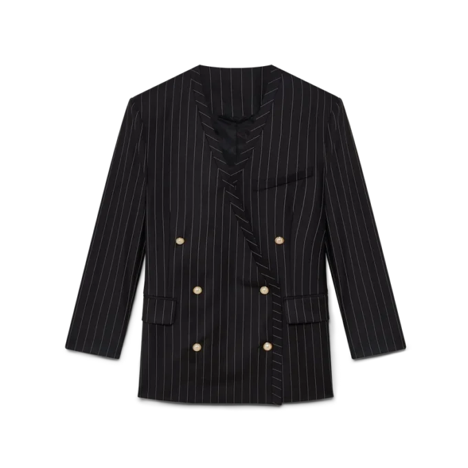 Wool Pinstripe Oversized Blazer Wool Pinstripe Oversized Blazer