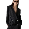 Wool Pinstripe Oversized Blazer Wool Pinstripe Oversized Blazer