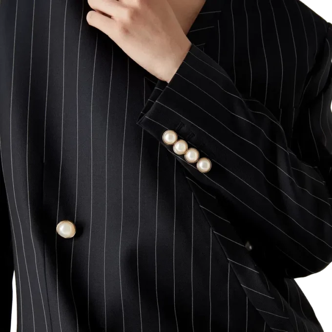 Wool Pinstripe Oversized Blazer Wool Pinstripe Oversized Blazer