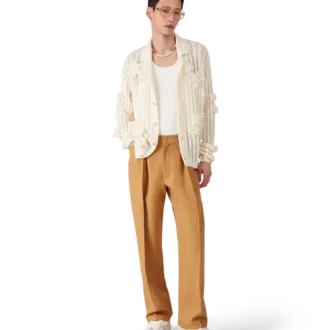 Wool Pleated Chinos