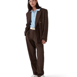 Wool Pleated Tailored Trousers