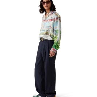 Wool Tailored Pleated Trousers