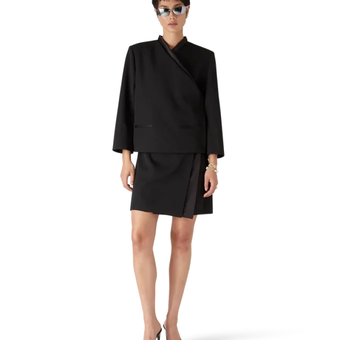 Wool Tailoring Wrap Skirt