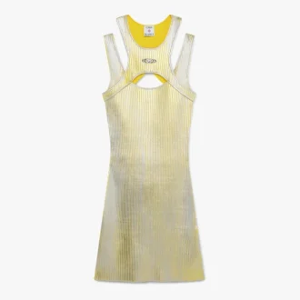 Yellow Foil Printed Mini Dress Yellow Foil Printed Mini Dress