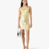 Yellow Foil Printed Mini Dress Yellow Foil Printed Mini Dress