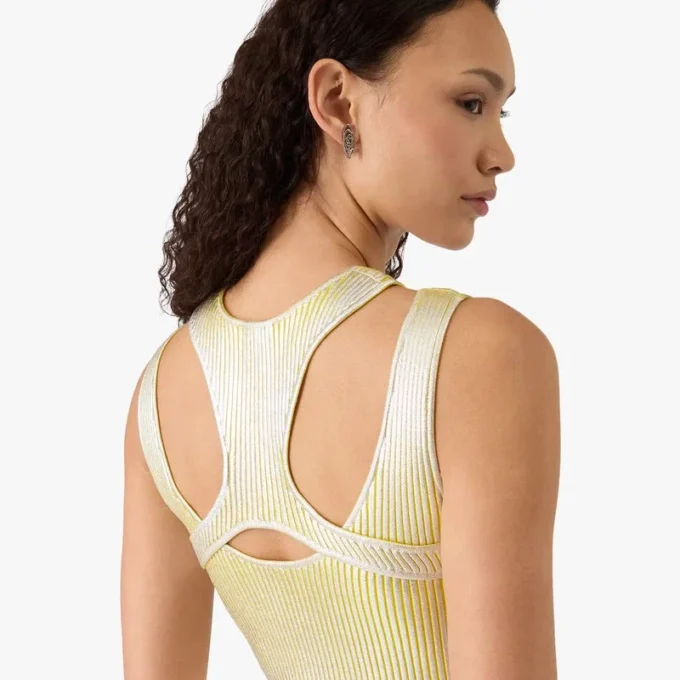 Yellow Foil Printed Mini Dress Yellow Foil Printed Mini Dress